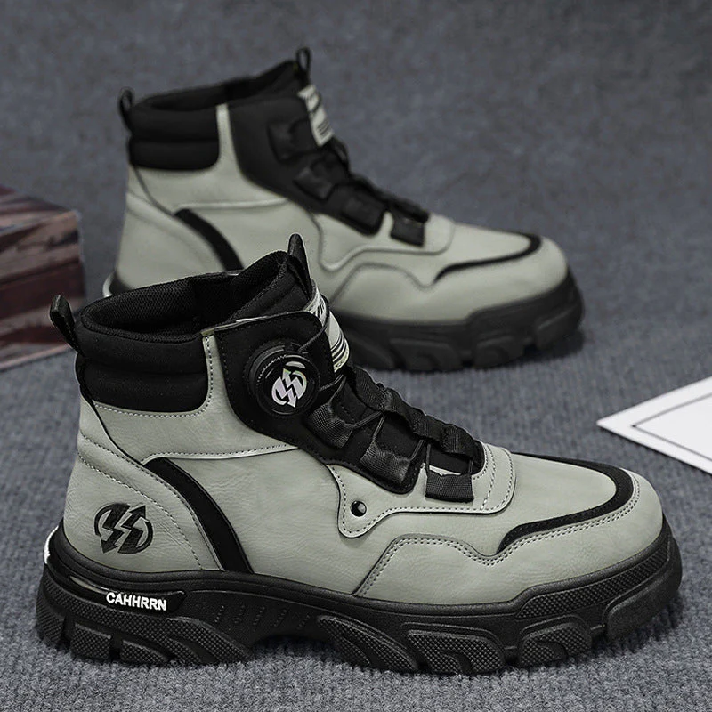 Outdoor work shoes with rotating buckle