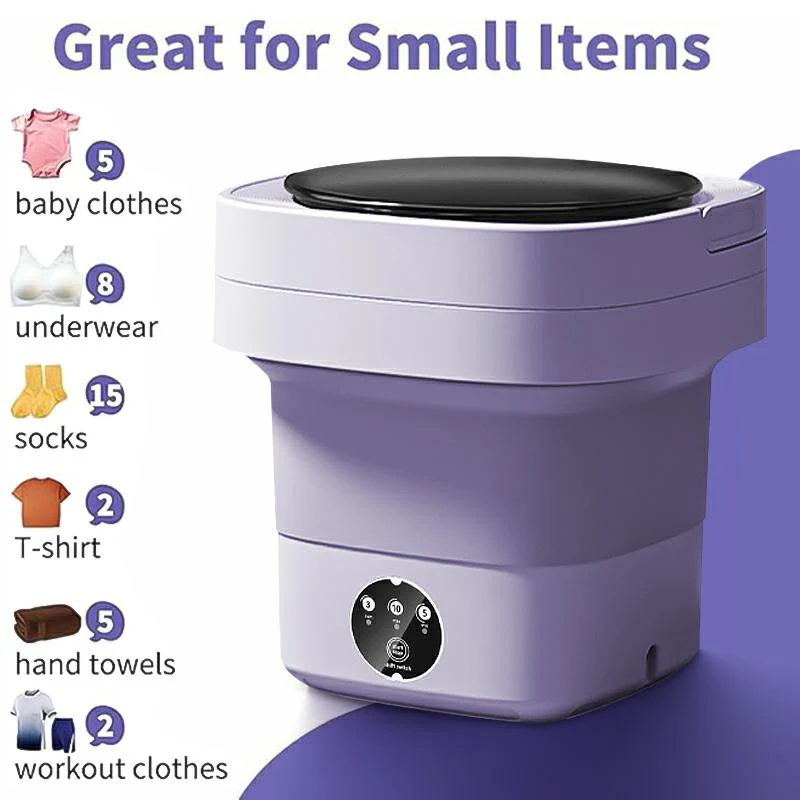 15L Foldable Washing Machine with Blue Light & UV Sterilization